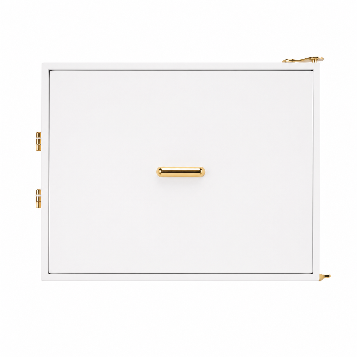 Rotating Jewellery Box with Acrylic Window & Magnetic Door - White