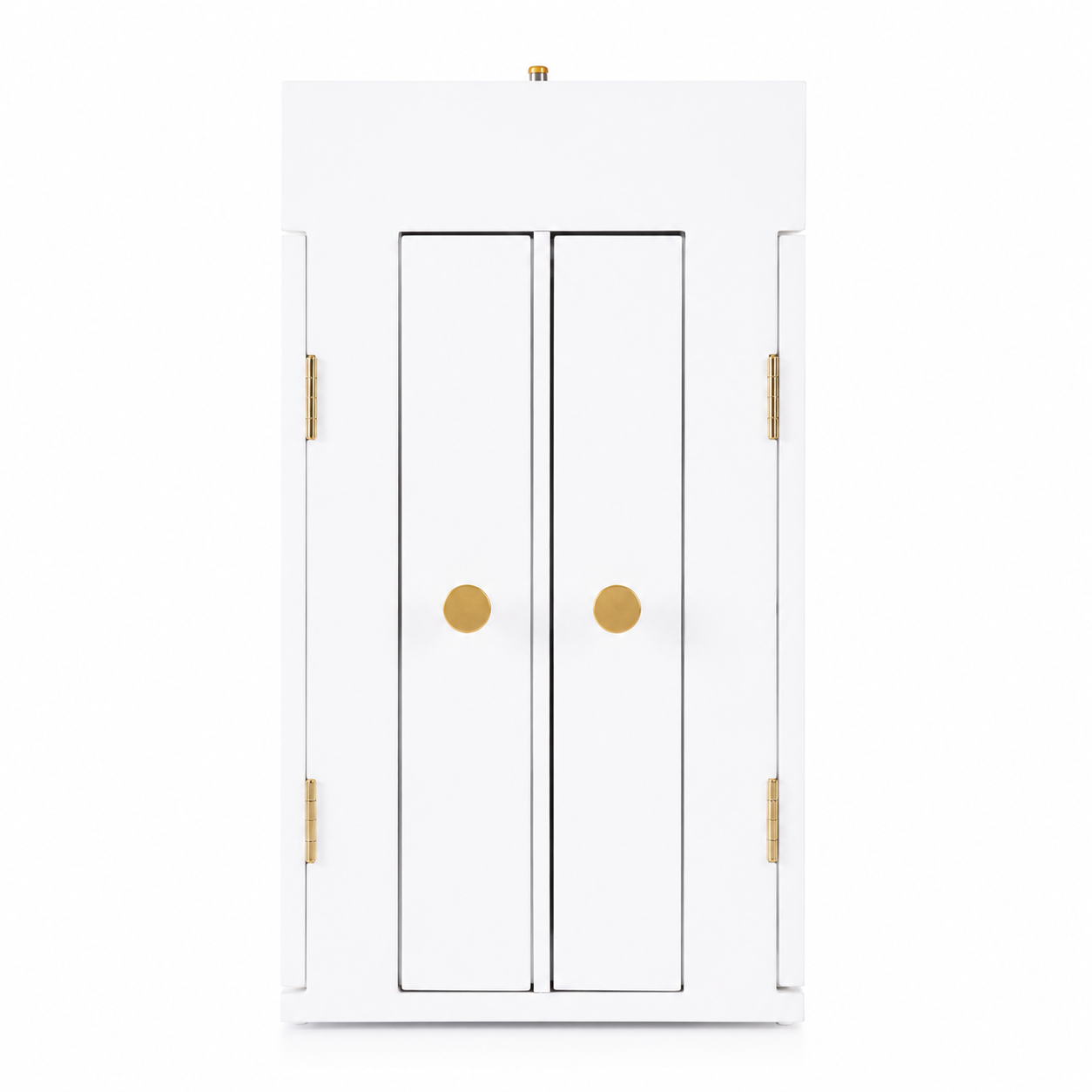 Rotating Jewellery Box with Acrylic Window & Magnetic Door - White